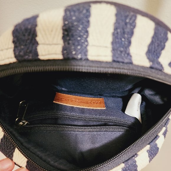 Paper Source Nautical Rope Strap Navy & White Striped Circle Purse with Cherries - Picture 5 of 5